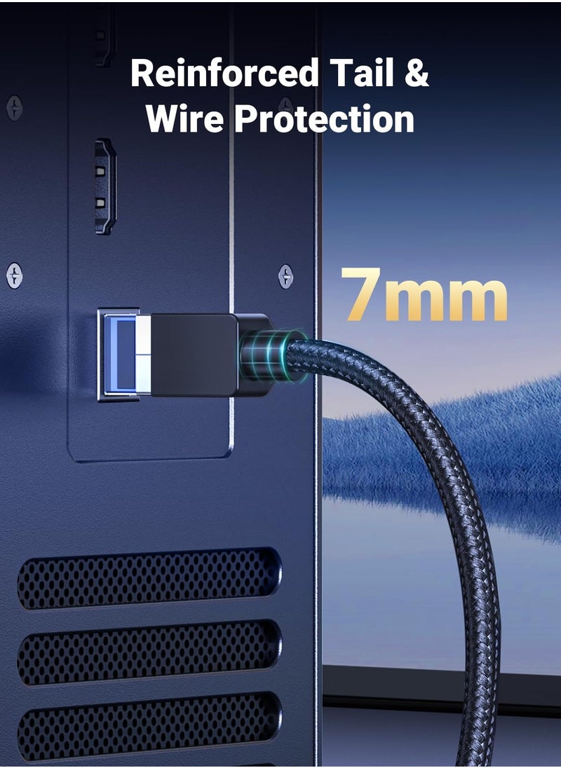 Excefore - Cat 8 Ethernet Cable 6FT, High Speed Braided 40Gbps 2000Mhz Network Cord Cat8 RJ45 Shielded Indoor Heavy Duty LAN Cables Compatible for Gaming PC PS5 Xbox Modem Router 6FT - Image 1