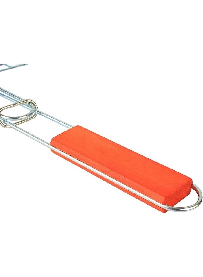 HAIZOL BBQ Grill Basket with Removable Handle - Large Capacity Stainless Steel Fish Grilling Basket with Non-Stick Coating, Lockable Design for Fish, Meat, Vegetables, Seafood, Chicken Wings & Outdoor Cooking - Image 2