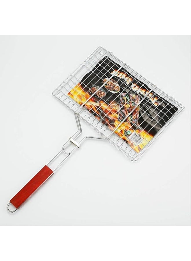 HAIZOL BBQ Grill Basket with Removable Handle - Large Capacity Stainless Steel Fish Grilling Basket with Non-Stick Coating, Lockable Design for Fish, Meat, Vegetables, Seafood, Chicken Wings & Outdoor Cooking - Image 3