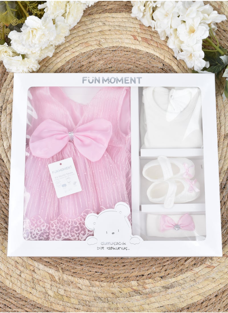 FUN MOMENT - Newborn Dress with Gift Box 4 Pieces - Image 1