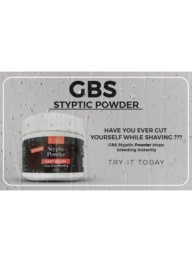 G.B.S مسحوق ستبتيك لوقف النزيف الإسعافات الأولية مفيد للجروح الصغيرة جروح الحلاقة والجروح نزيف الأنف السفر التخييم مجموعة السلامة والبقاء (5 أونصات) - Image 3