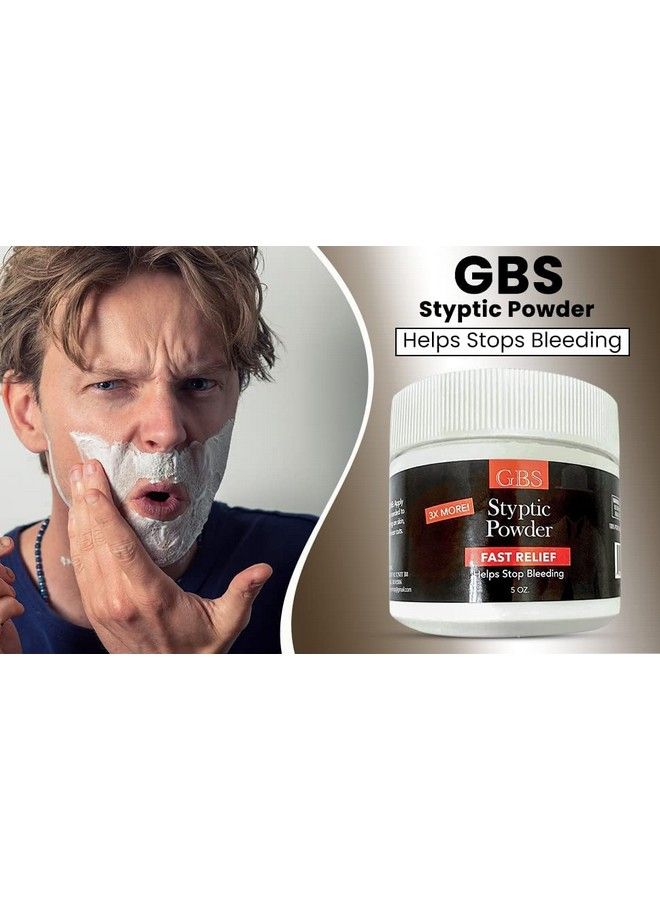 G.B.S مسحوق ستبتيك لوقف النزيف الإسعافات الأولية مفيد للجروح الصغيرة جروح الحلاقة والجروح نزيف الأنف السفر التخييم مجموعة السلامة والبقاء (5 أونصات) - Image 4