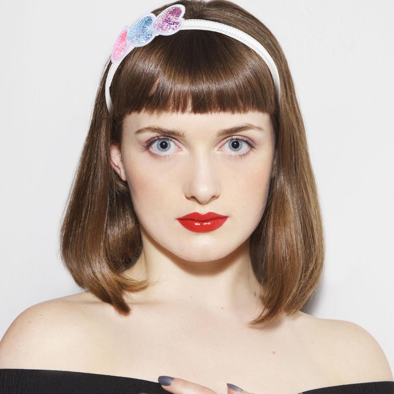 10Pcs Valentine 's Transparent Heart Headband Glitter Sequins Hairband Headpiece - Image 1
