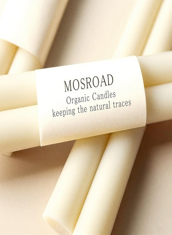 MOSROAD 16 Packs Beeswax Taper Candles White, 9 Inch Long Beeswax Candle Sticks - 10 Hour Burn Time - Smokeless & Dripless Natural Taper Candles for Table Decor, Unscented Bee Wax Tapered Candle - Image 4
