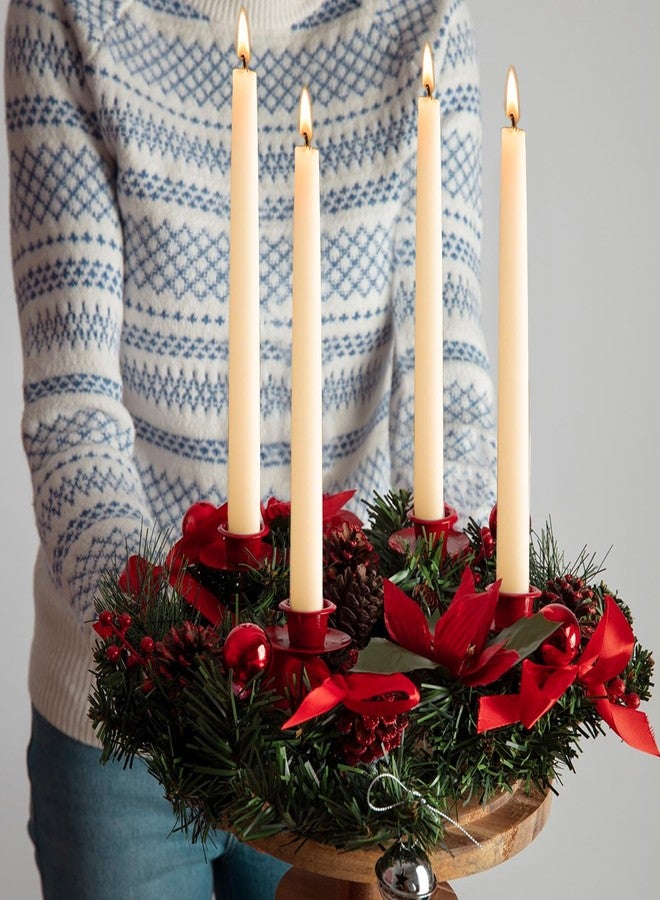 MOSROAD 16 Packs Beeswax Taper Candles White, 9 Inch Long Beeswax Candle Sticks - 10 Hour Burn Time - Smokeless & Dripless Natural Taper Candles for Table Decor, Unscented Bee Wax Tapered Candle - Image 2