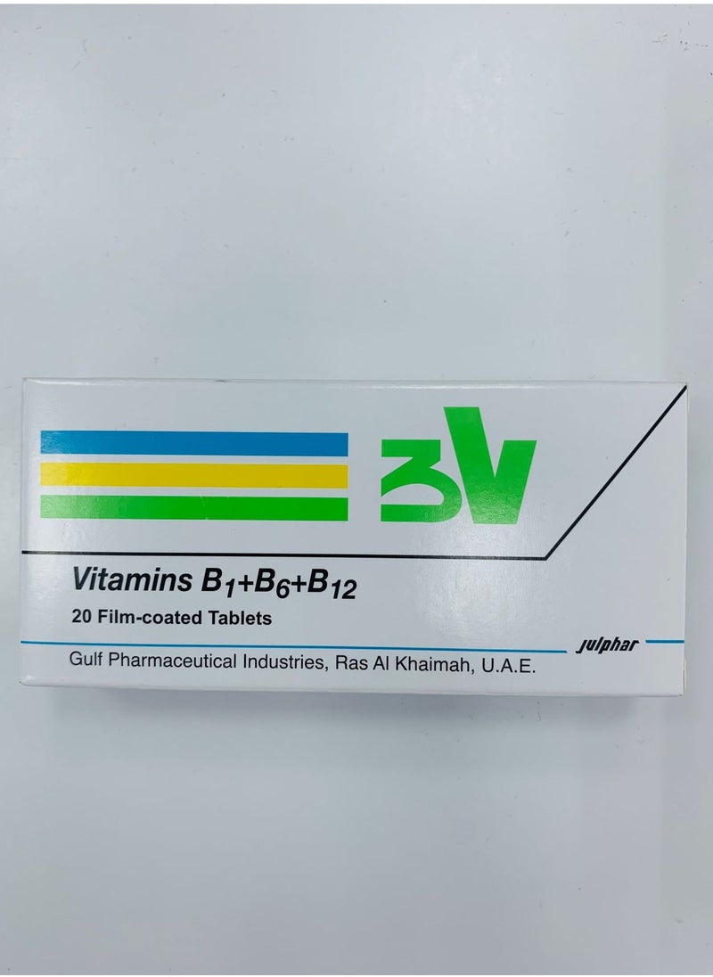 Julphar - 3V Vitamins Film Coated Tablets 20's pack - Image 1