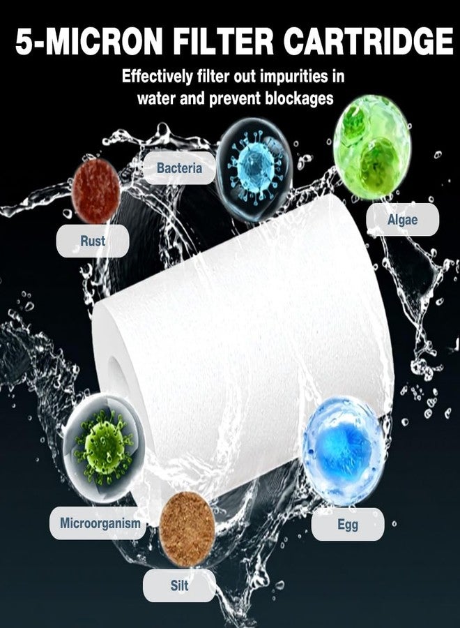 Serplex® Shower Head Filter Kit with 6 Replacement PP Cotton Refills, Clear Housing Water Filter, Multi-Purpose Faucet Filter for Kitchen, Bathroom, Toilet, Water Heater, Universal Fit - Image 4