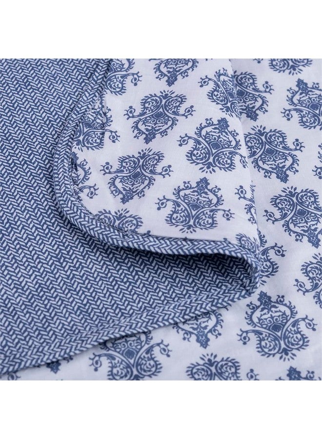 ويكفيت بطانية Wakefit | 110 جرام لكل متر مربع | بطانية سرير مزدوج، دوهار سرير مزدوج، دوهار، بطانية تكييف سرير مزدوج، لحاف لسرير مزدوج، لحاف، بطانيات هدايا ديوالي، قابلة للعكس (Susane Blue: 82x90 بوصة - عبوة من 1) - Image 3