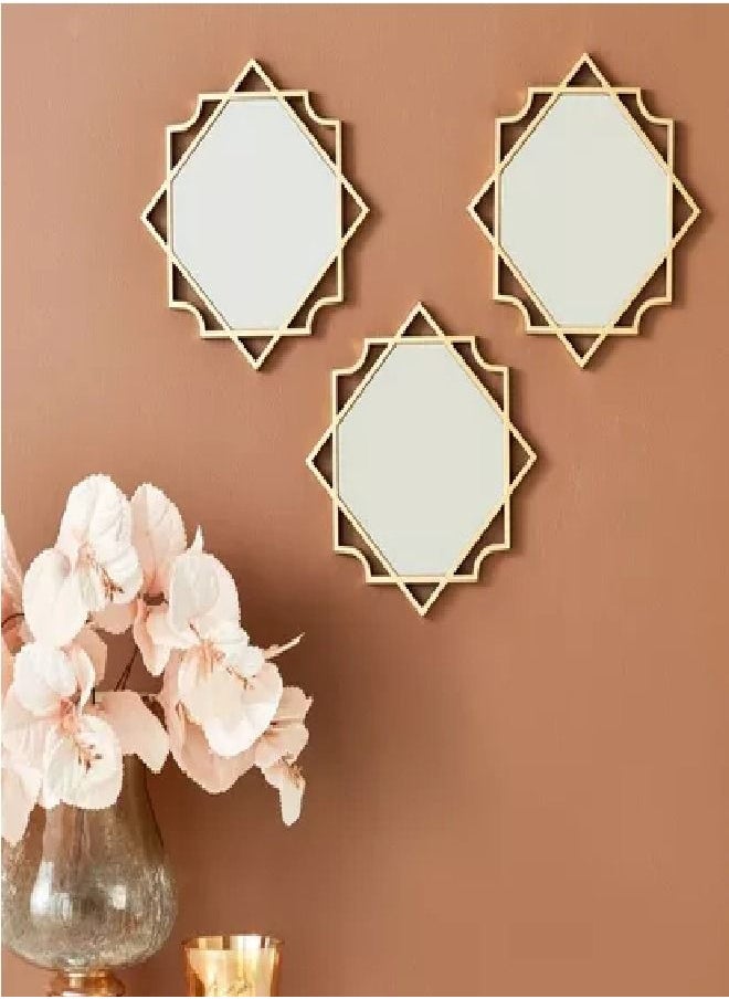 Home Box - Zoya 3-Piece Mirror Set with Square and Decorative Border - 25x25 cm - Image 1