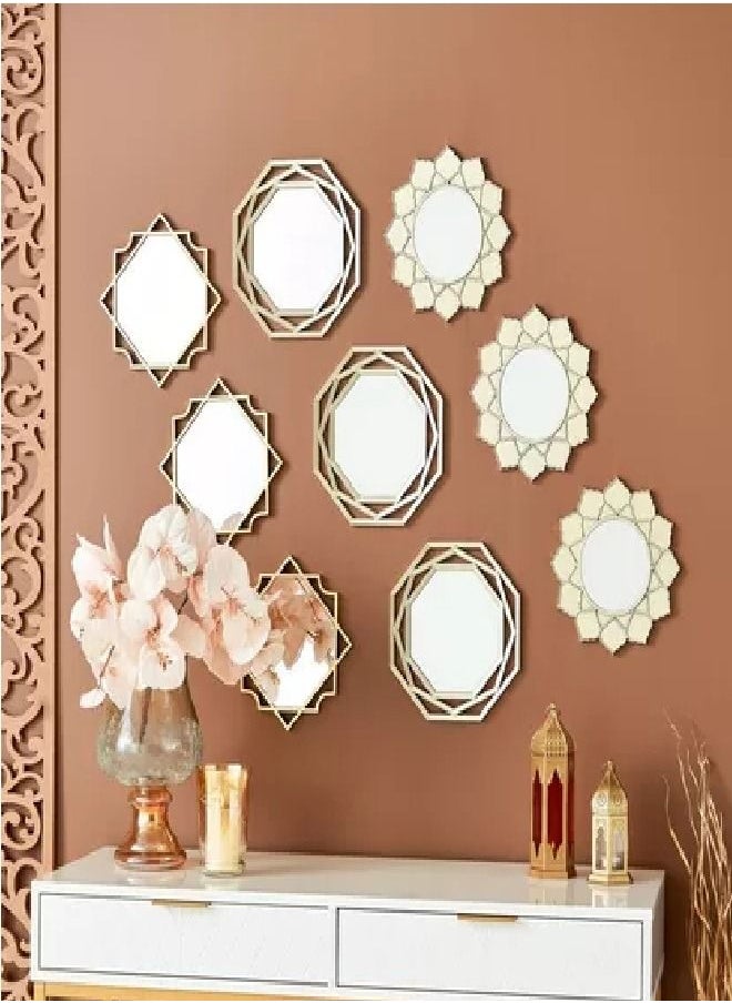 Home Box - Zoya 3-Piece Mirror Set with Square and Decorative Border - 25x25 cm - Image 1