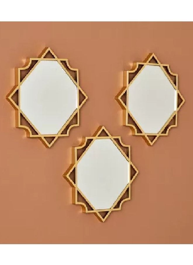 Home Box - Zoya 3-Piece Mirror Set with Square and Decorative Border - 25x25 cm - Image 1