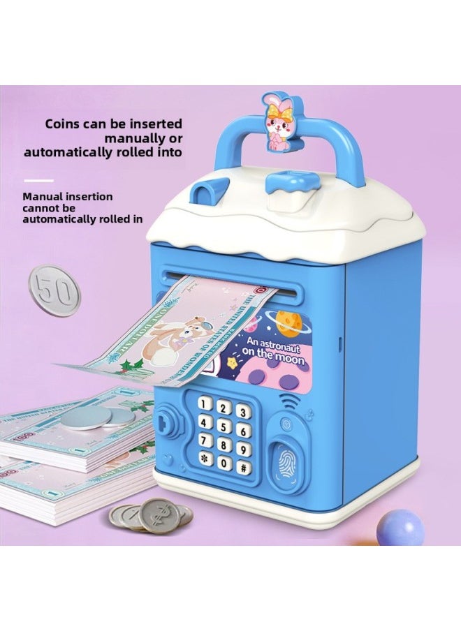 Generic Children's Automatic Door Opening Multi-function Password Piggy Bank Boys And Girls Creative Piggy Bank Password Box Birthday-Color:799-1/xiaoyun Rechargeable Version {multifunctional Automatic Door Opening Charging Version Automatic Money Roll} Free Gift Package  - Image 4