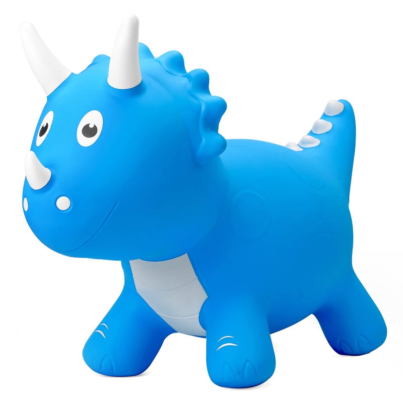 PlayZap Dinosaur Bouncy Horse Hopper Bouncy Animals Hopper for Toddlers Inflatable Jumping Ride on Dinosaur Triceratops Hopper Kids Hopping Toys for 18M 2 3 Years Old Kids Boys Girls Gifts - Image 2