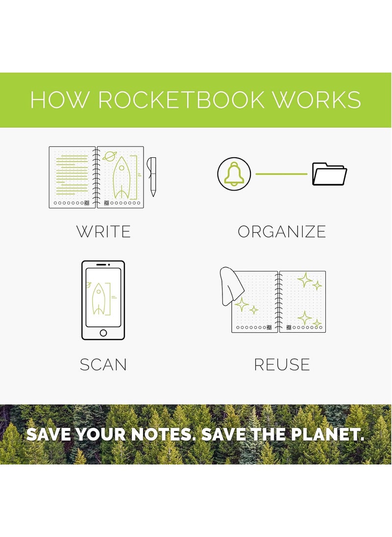 Rocketbook - Rocketbook Smart Reusable Notebook Academic Planner with 13 Page Types Maroon 85 x 11 - Image 1