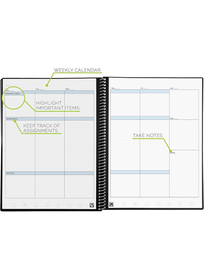 Rocketbook - Rocketbook Smart Reusable Notebook Academic Planner with 13 Page Types Maroon 85 x 11 - Image 1
