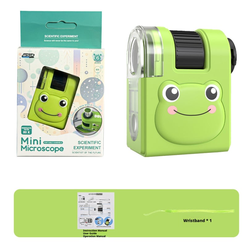 Kids Portable Microscope Science Educational Toy with UV Light for Outdoor Exploration - Image 1