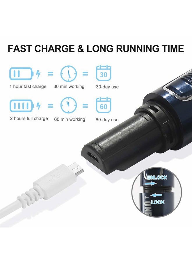 ONEDONE Nose Hair Trimmer, Father's Day Gifts 3 in 1 USB Rechargeable Ear Nose Hair Trimmer for Men,Dual-Edge Blades Painless Electric Nose Ear Trimmer Eyebrow Clipper  - Image 5