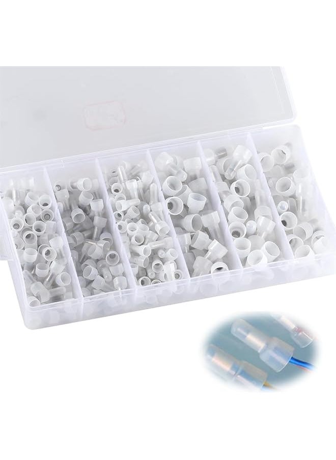 PROMASS promass Closed End Crimp Connectors, Nylon Wire Connector Kit, Insulated Crimp Cap Terminal, 22-16/16-14/12-10 AWG, Wire End Caps for Electrical Connections, 300 Pcs  - Image 1