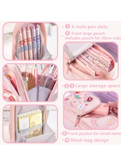 NajmStyle Mini Backpack Pencil Case Art Marker Storage Canvas Makeup Pocket Small Gadget Bag Organizer Random Free of 6 Pack Highlighters  - Image 3