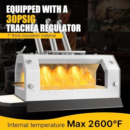Molten Masters MMasters 3 Burner Propane Forge 2600°F Gas Forge for Blacksmithing, Knife Making, and Bladesmithing – Triple Burner Kit with Efficient Heating for Large Projects - Image 5