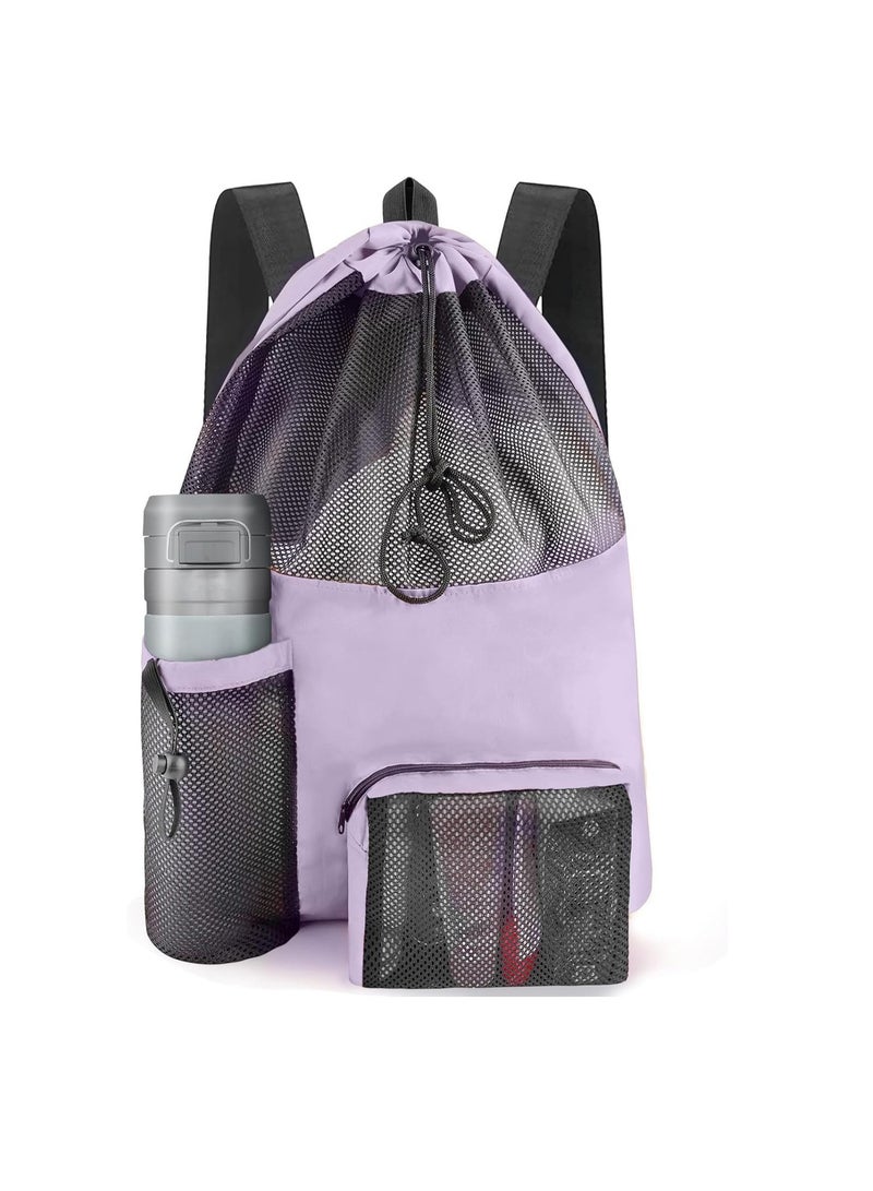 Mark Fairwhale Swim Bag Mesh Drawstring Backpack With Wet Pocket Beach Backpack For Swimming, Gym, And Workout Gear 