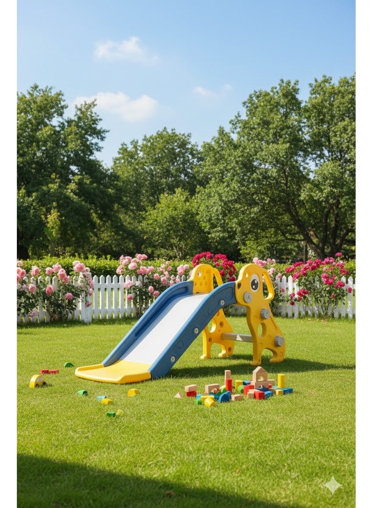 فول جوي زحليقه اطفال صغيرة 2 في 1 شريحة مع طوق كرة السلة، زحليقه قابلة للطي للأطفال الصغار الأولاد والبنات المتسلقين، ألعاب داخلية وخارجية - Image 4