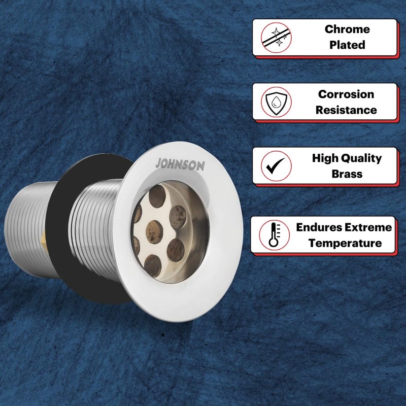 Johnson Bathrooms Johnson Brass 25 inch 84mm Waste Coupling Full Thread Waste Coupling for Wash Basins White Chrome Drain Outlet - Image 3