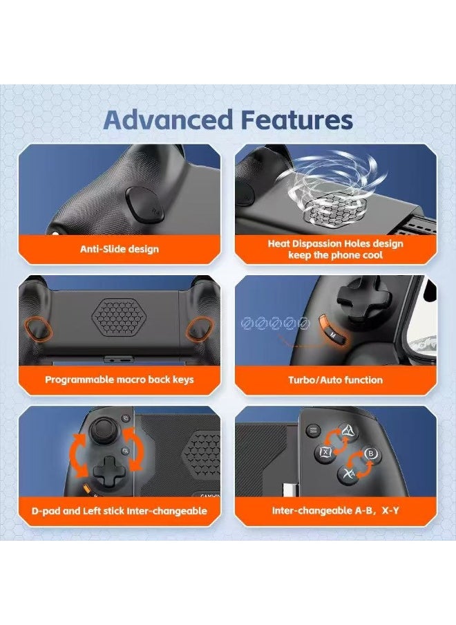 General - Professional Stretch Gamepad Gamwing Aobing Max Type-C Wired & Bluetooth Gaming Controller compatible with Android iOS PC Switch Steam Xbox PS with Hall Joysticks Hall Trigger Turbo - Image 1