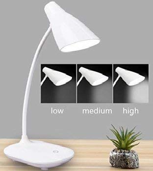 IDOLESHOP Flexible Round LED Stand Flexible Modern Touch Switch Rechargeable Table Eye Care Reading Study Bed Side Study Desk Lamp (White) - Image 4