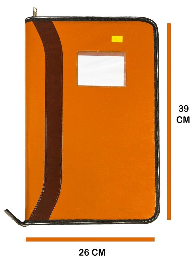 Shining Zon PU Leather Multipurpose 10Leaf File Sleeve to Store A4 FS Professional Files Folders for Certificate Legal Size Documents Holder for Home, Office, School (10 Sleeve-1PCS Orange) - Image 2