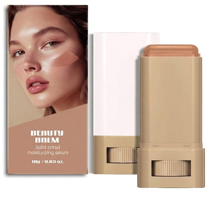 BAISEN DIARY Beauty Balm Serum-Enriched Tinted Moisturizer Stick â€“ Hydrating Lightweight Solid Foundation with Natural Skin Tint Finish, Flawless Sheer to Medium Coverage, Radiant & Dewy Glow, All-Day Wear (6#, 1) - Image 1