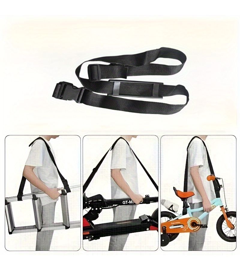 Black Adjustable Nylon Scooter Shoulder Strap Portable Anti Slip - Image 1