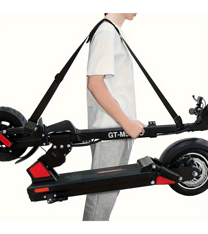 Black Adjustable Nylon Scooter Shoulder Strap Portable Anti Slip - Image 2