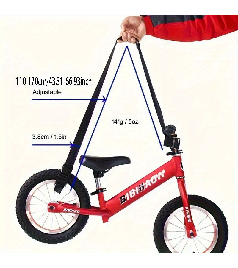 Black Adjustable Nylon Scooter Shoulder Strap Portable Anti Slip - Image 3