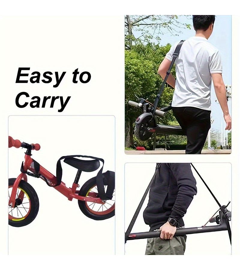Black Adjustable Nylon Scooter Shoulder Strap Portable Anti Slip - Image 4