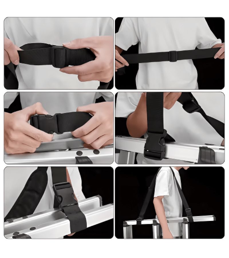 Black Adjustable Nylon Scooter Shoulder Strap Portable Anti Slip - Image 5