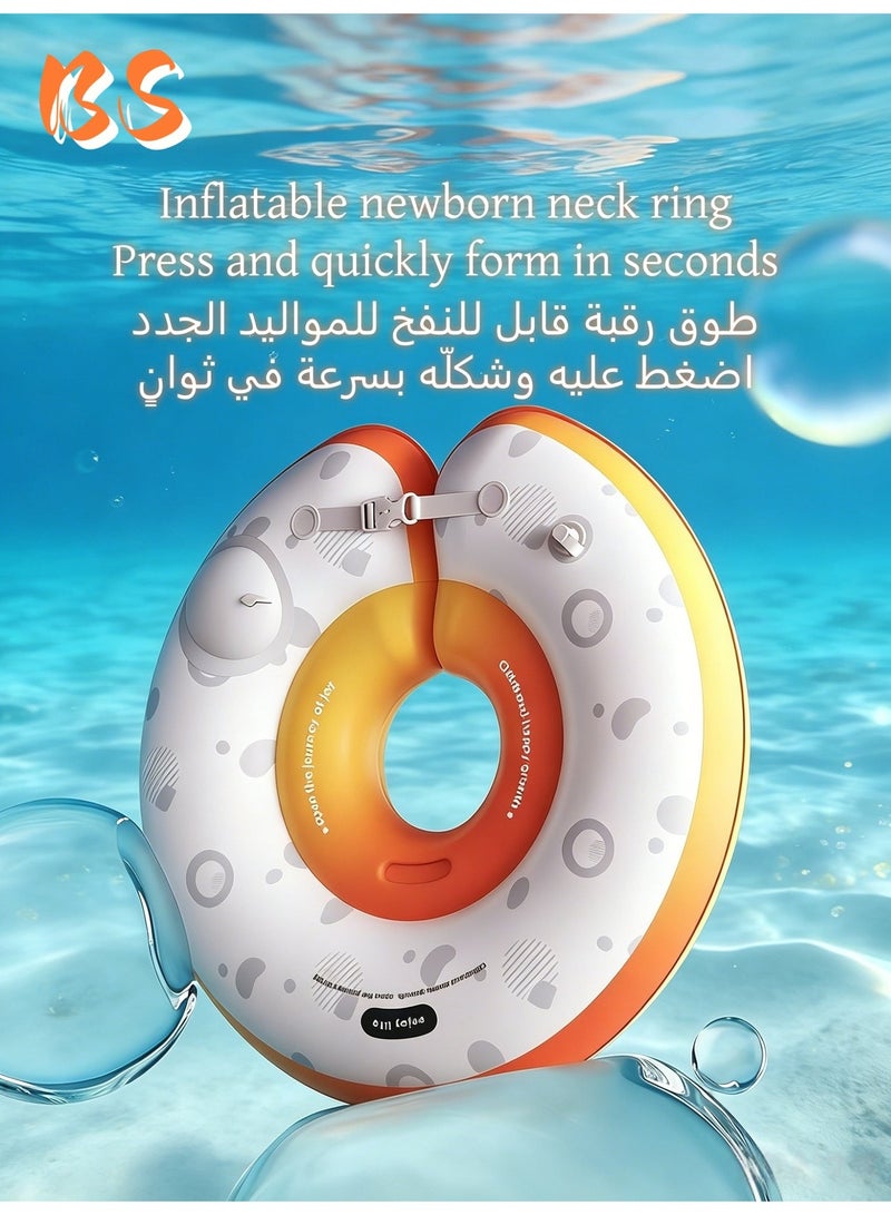 بي إس طوق سباحة للأطفال الرضع ذاتي النفخ | طوق عائم للأطفال الرضع | أداة أمان مضادة للاختناق للعب في الماء | طوق استحمام خاص للأطفال حديثي الولادة | يُنفخ بالضغط اليدوي | سهل الحمل والتخزين | مصنوع من مادة PVC سميكة للغاية - Image 4