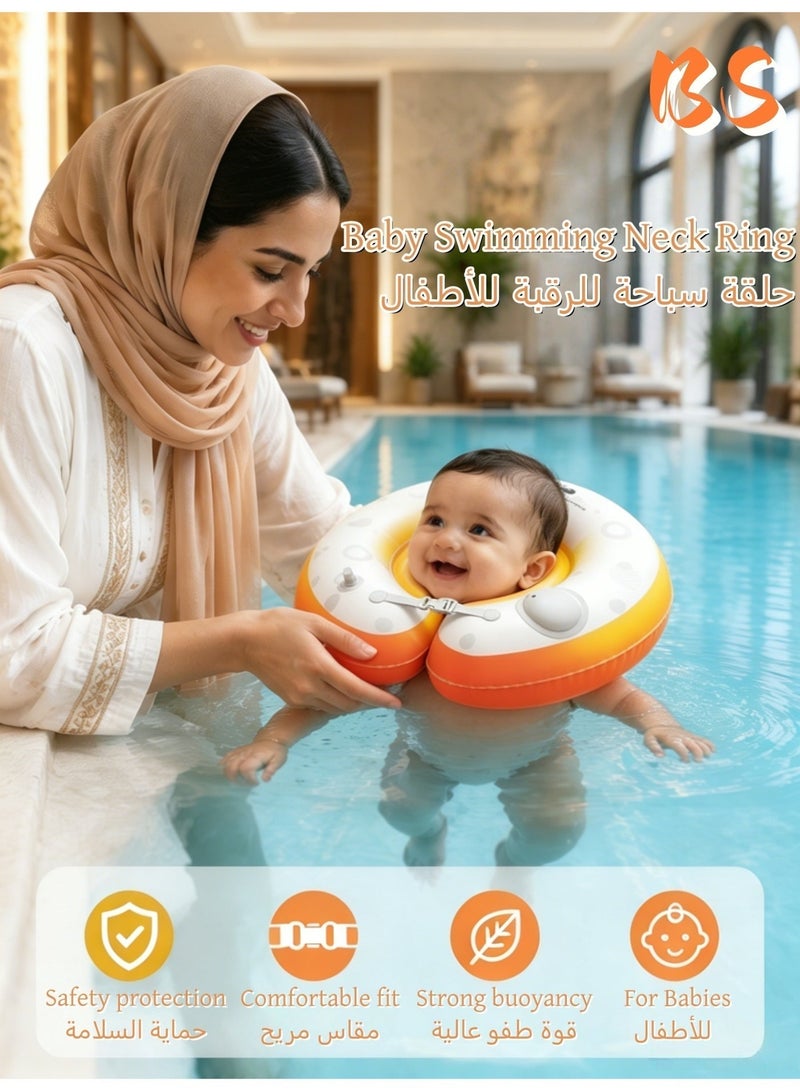 بي إس طوق سباحة للأطفال الرضع ذاتي النفخ | طوق عائم للأطفال الرضع | أداة أمان مضادة للاختناق للعب في الماء | طوق استحمام خاص للأطفال حديثي الولادة | يُنفخ بالضغط اليدوي | سهل الحمل والتخزين | مصنوع من مادة PVC سميكة للغاية - Image 1