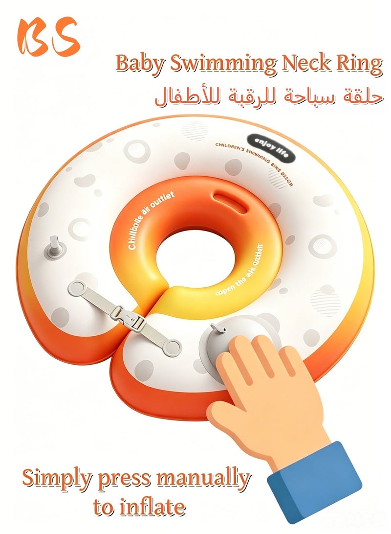 بي إس طوق سباحة للأطفال الرضع ذاتي النفخ | طوق عائم للأطفال الرضع | أداة أمان مضادة للاختناق للعب في الماء | طوق استحمام خاص للأطفال حديثي الولادة | يُنفخ بالضغط اليدوي | سهل الحمل والتخزين | مصنوع من مادة PVC سميكة للغاية - Image 2