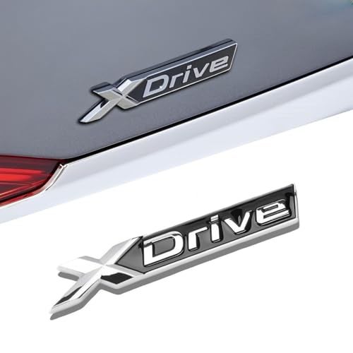 QOMAGO 1PCS Xdrive Emblem Badge Sticker Bright Silver Compatible with 1 2 3 4 5 Series X1 X3 X5 X6 X7 Series M2 M3 M4 M5 M6 Seriesetc Trunk Rear Replacement Accessories - Image 1