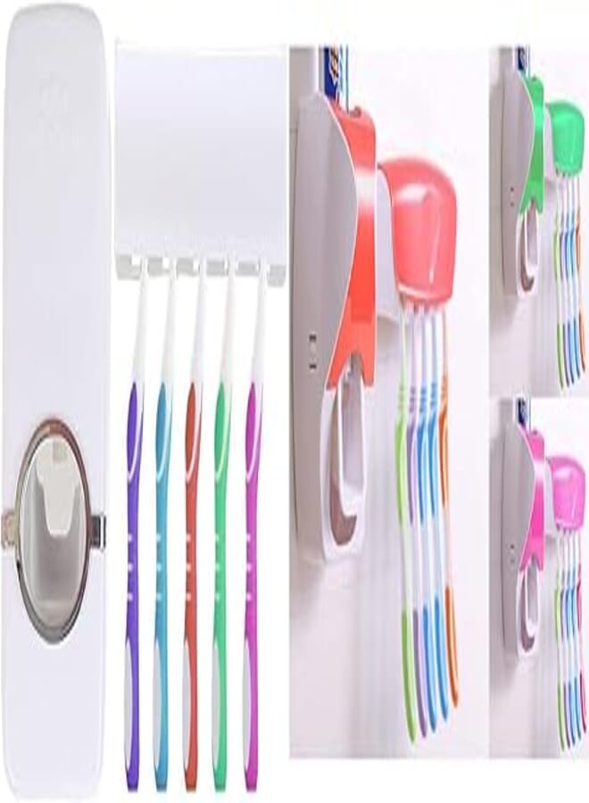 Toothpaste holder and toothbrushes