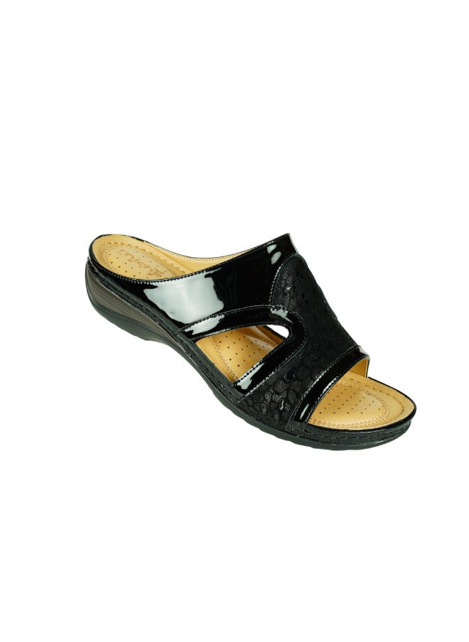 Michelle Morgan 092-2707 Michelle Morgan Ladies Wedge Heel Sandals 88909-26 Black  - Image 3