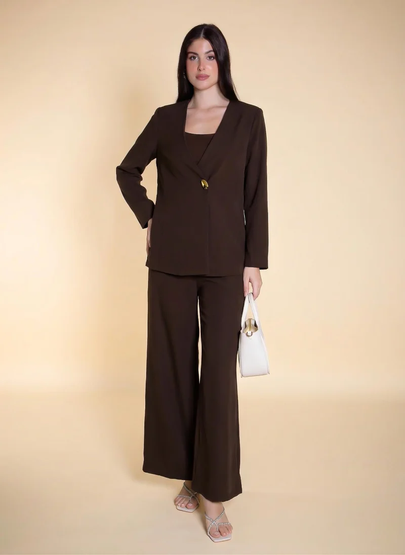 SHAPES STATEMENT BUTTON BLAZER SET