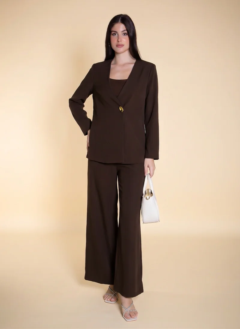 SHAPES STATEMENT BUTTON BLAZER SET