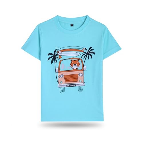 T2F Boys 100% Cotton Printed Pastel Colors Regular Fit T-Shirt (Pack of 5) - Image 3