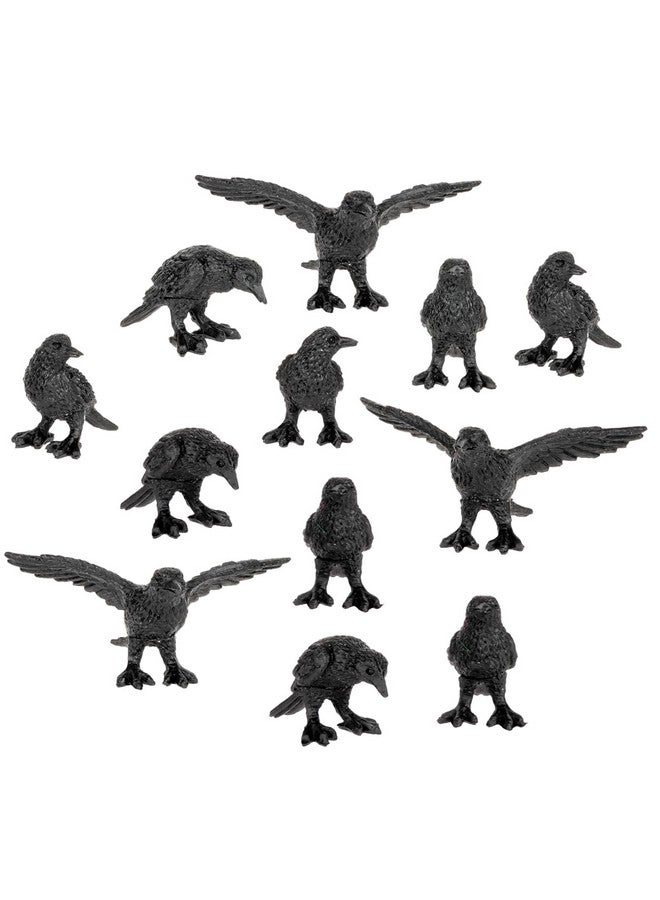 Accoutrements Itty Bitty Crows: A Pocketful of Crows - 12 Tiny Soft Vinyl Corvids in Four Poses, Our Tiniest Murder Yet, Black - Image 1