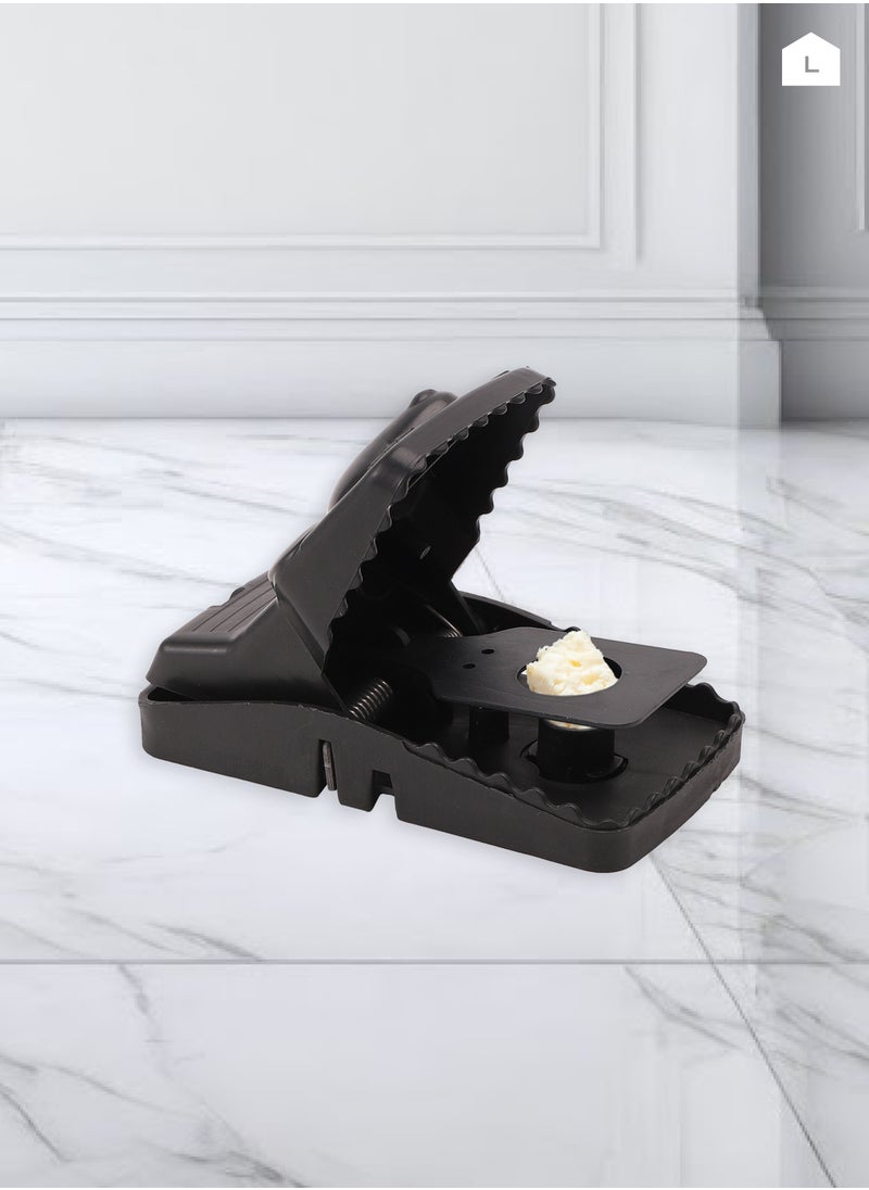 Mouse and Rat Trap -6 Piece, Black, Mousy Shape- Durable Reusable Quick Action Bait Snap Trap Efficient Rodent Control Mouse Catching Device -Ideal for Indoor Use in Homes Kitchens and Garages