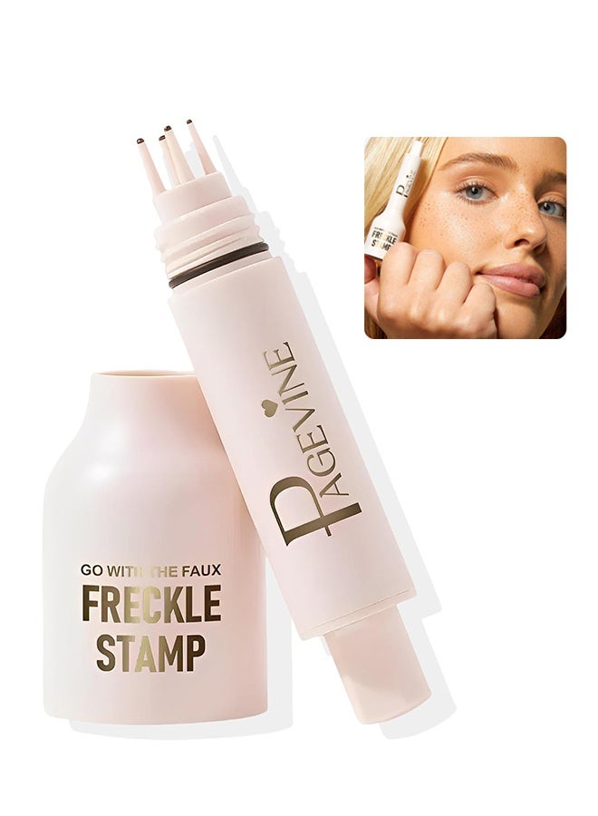 PAGE VINE Freckle Stamp Pen – Waterproof Fake Freckles Makeup Tool, Natural-Looking Freckle Maker & Spray with Multi-Prong Precision Stamp Head, Long-Lasting Sunkissed Makeup (1# Light) - Image 1