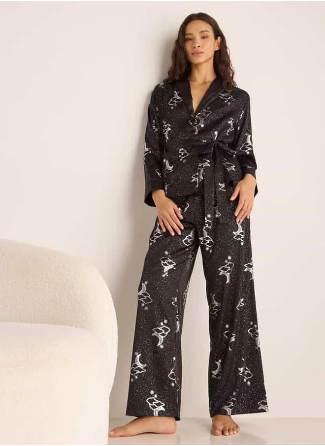 فاف Foil Print Viscose Pyjama Set
