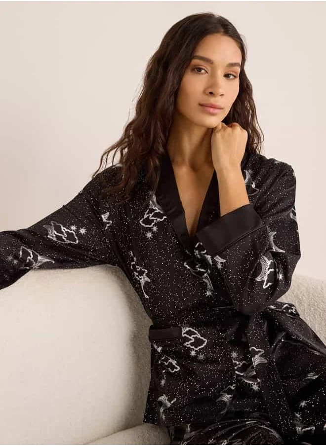 فاف Foil Print Viscose Pyjama Set